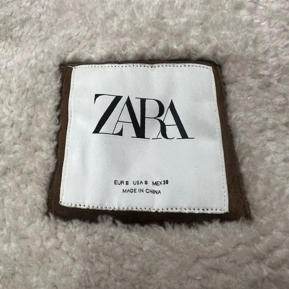 Zara Brown Faux Shearling Jacket Size Small. Oversized. - Picture 4 of 5